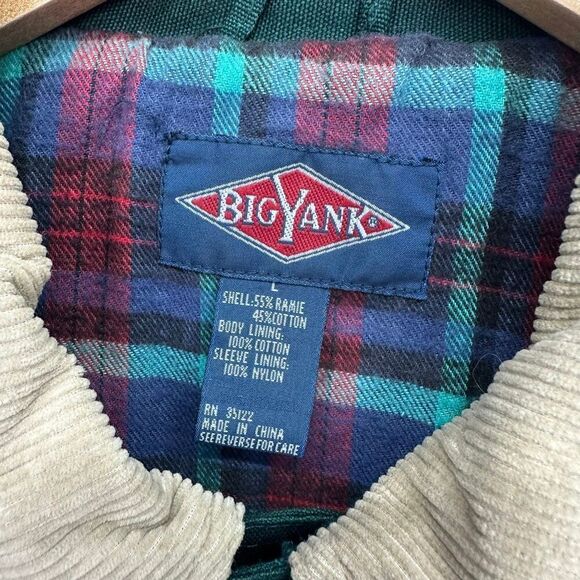 Big Yank Unisex Vintage Emerald Green Corduroy Collar Cuffs Barn Chore Jacket - Picture 5 of 13